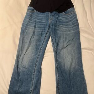 Hatch Maternity Straight-Leg Jeans in Light Blue